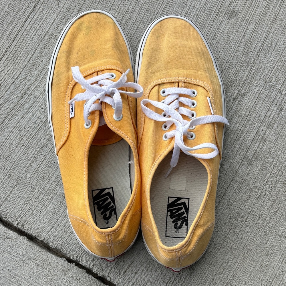 Vans Mustard Canvas Shoes with White Laces